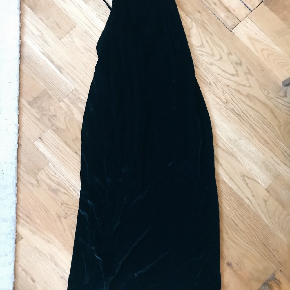 Reformation Black Velvet Slip Dress